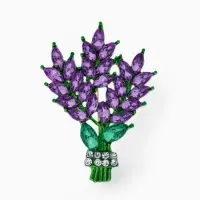 Брошь &laquo;Букет&raquo;, лаванды, сиреневая в золоте