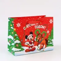 Пакет подарочный «С Новым годом!», Микки Маус и его друзья,  MS 23 × 18 × 10 см