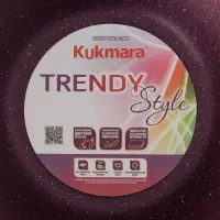 Кастрюля KUKMARA Trendy style, 4 л, d=24 см, h=14.5 см, стеклянная крышка, антипригарное покрытие, литой алюминий, фиолетовая