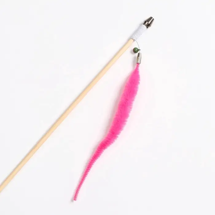 Дразнилка - удочка &laquo;Веселый червячок&raquo;, на деревянной палочке, цвет МИКС