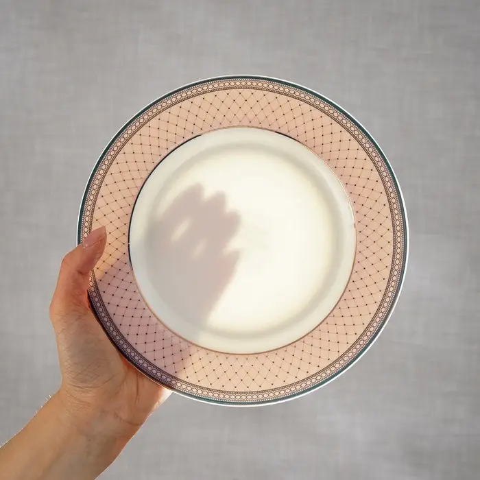 Тарелки WY Paradise, d=25.5 см, набор 2 шт., фарфор, белые, розовые