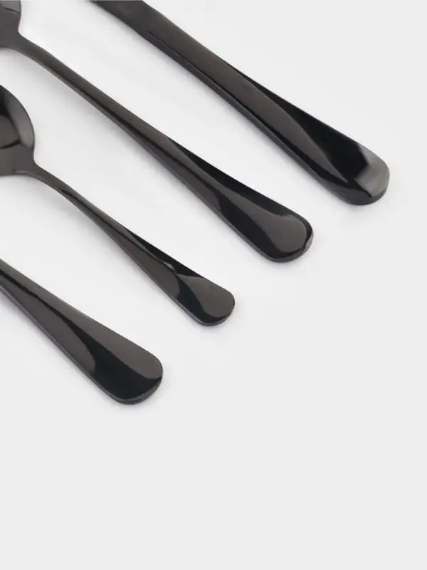 Столовые приборы Magistro, 24 предмета, на 6 персон, нержавеющая сталь, чёрные