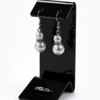 Подставка под серьги, кольцо, 4&times;4.5&times;9.5 см, толщина 2 мм, чёрная