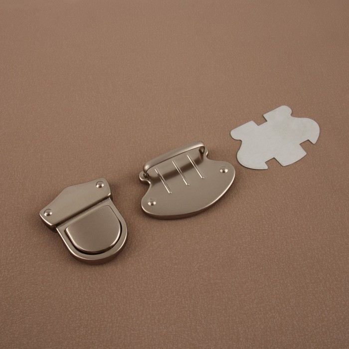 Застёжка для сумки, матовый, 5,5 × 5,5 см, цвет жемчужный серебряный Застёжка для сумки, матовый, 5,5 × 5,5 см, цвет жемчужный серебряный