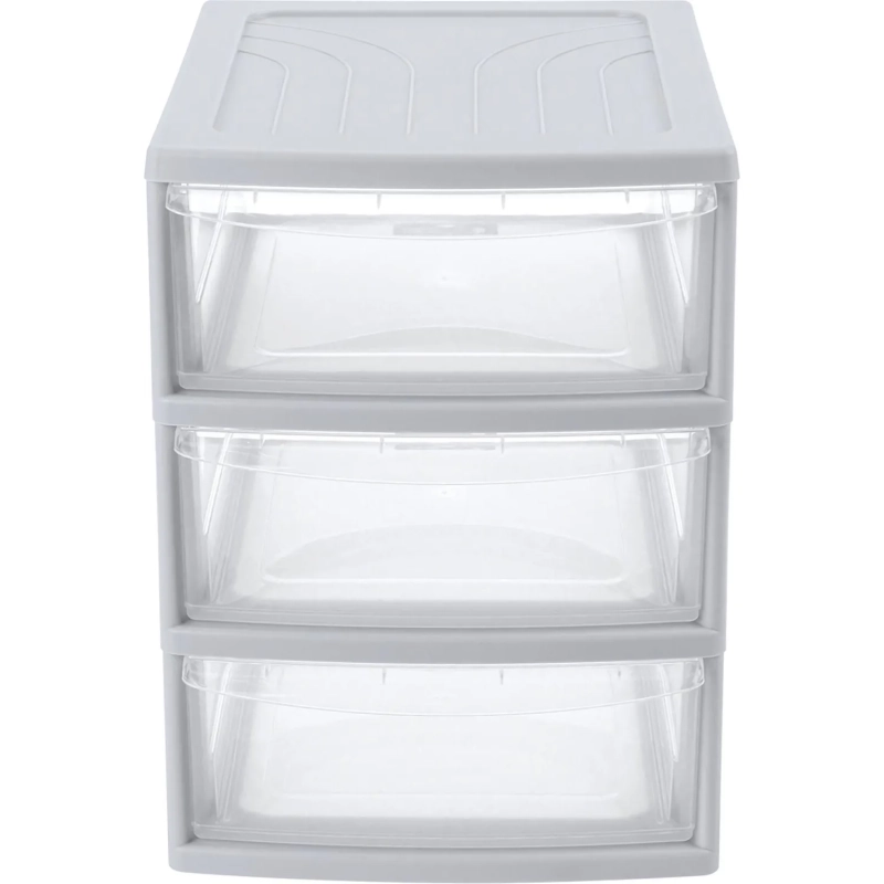 Бокс с выдвижными лотками А5 195х254х264мм 3выдв.отд, светло-сер. 433223730