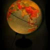 Интерактивный глобус физико-политический, диаметр 320 мм, с подсветкой