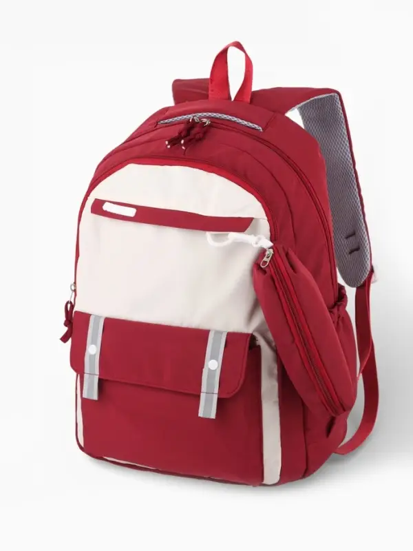 Рюкзак 31*14*44 см, 2 отд.3 н/карм+пенал, Комби бордо/бел