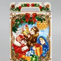 Подарочная коробка новогодняя «Дети», для сладких подарков,14×6×21 см