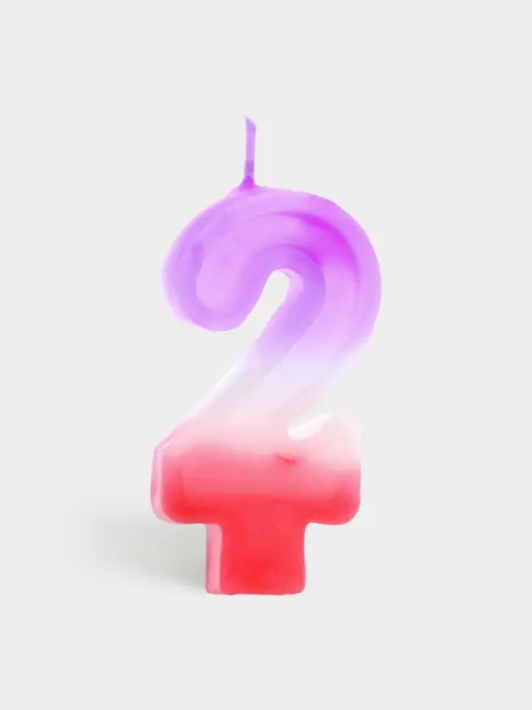 Свеча цифра для торта &laquo;2&raquo;, 8&times;3.75&times;1 см
