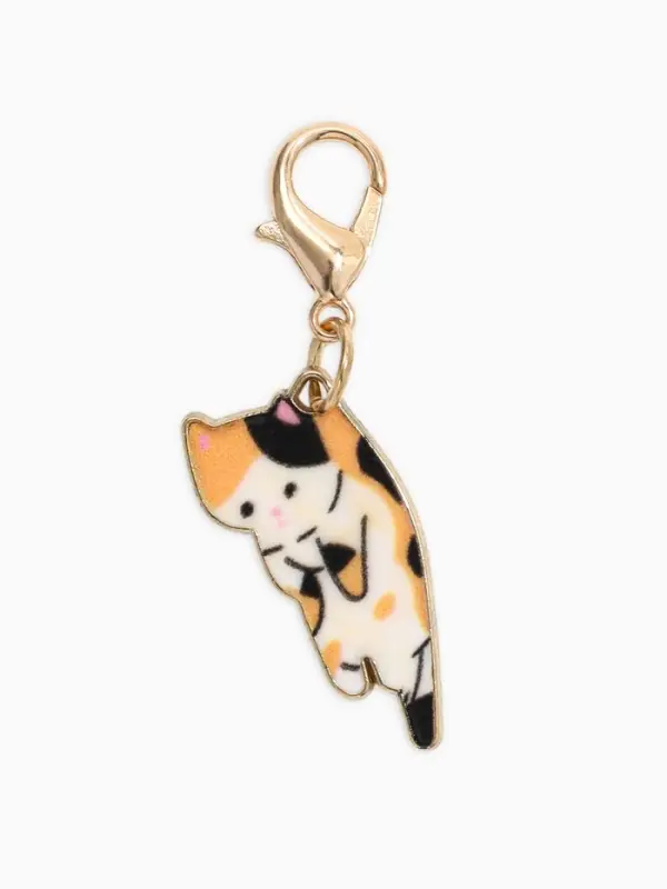 Шарм для браслета на карабине &laquo;Котёнок&raquo;, цветной в золоте