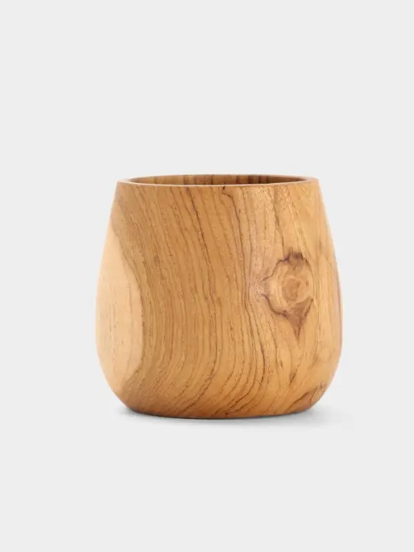 Стакан, 10&times;10&times;9 см, тиковое дерево