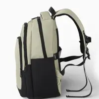 Рюкзак, 27*14*38,5 см, 2 отд 3н/карм, Комби, Водонепрон. дно, зеленый/черн