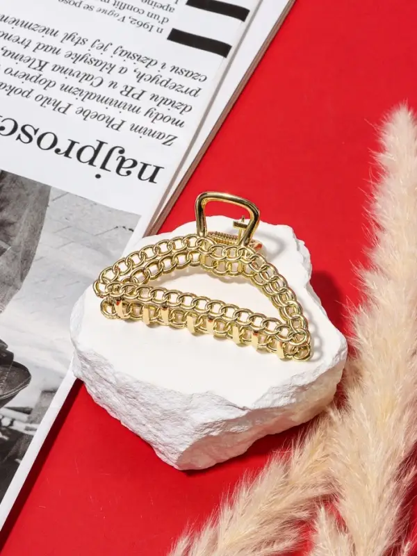 Крабик для волос &laquo;Дороти&raquo;, контур, 7 см, золотистый