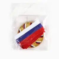 Медаль призовая &laquo;1 место&raquo; золотая 057, d=5 см, с лентой