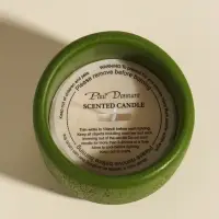 Свеча в вулканическом подсвечнике "Изгиб" зелёная 8,3х8,5х7 см