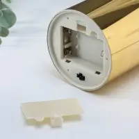 Светодиодная свеча LED "Столбик. Глянец" от батареек 3хАА, золото, мерцающая 7,5х7,5х17 см