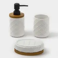 Набор для ванной SAVANNA Harmony, 3 предмета, мыльница, дозатор для мыла, стакан
