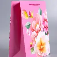 Пакет подарочный ламинированный &laquo;Счастья и радости&raquo;, 26&times;12&times;32 см