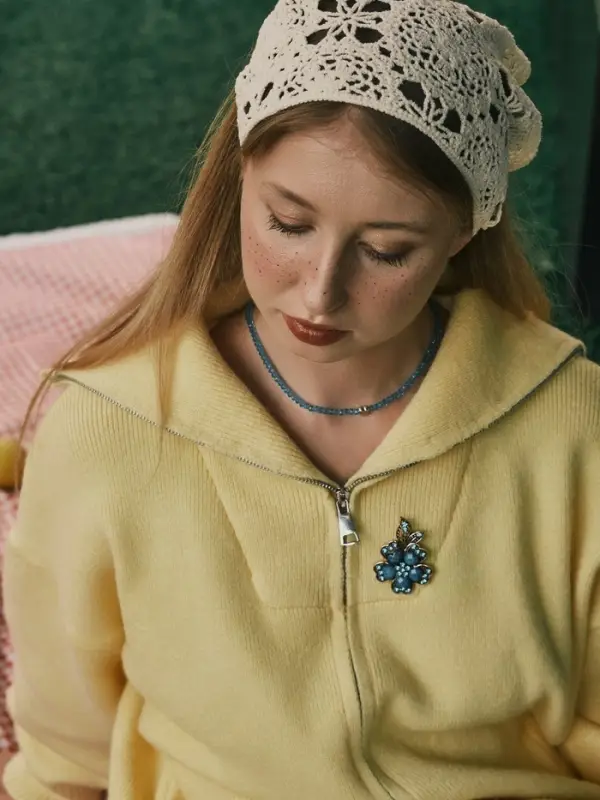 Чокер из бисера «Хрусталь», сердце, голубой в серебре, 37 см + 5 см доп, цепочка