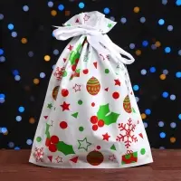 Пакет подарочный новогодний с завязками, &laquo;Ассорти&raquo;, 24&times;32 см