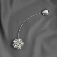 Подхват для штор &laquo;Шикарный цветок&raquo;, d=6 см, цвет серебряный