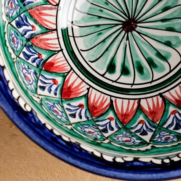 Коса Риштанская Керамика  Коса Риштанская Керамика "Узоры", 18 см, большая, синяя