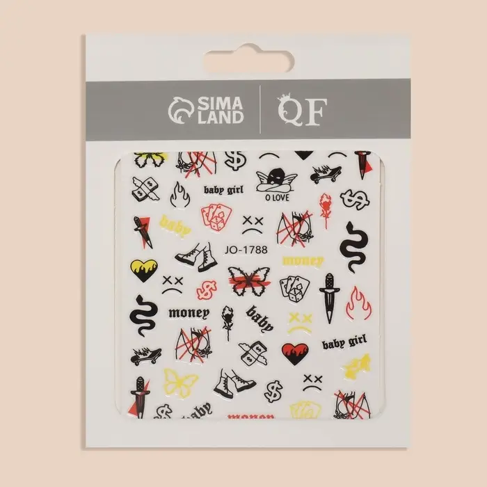 Наклейки для ногтей «BABY GIRL», разноцветные