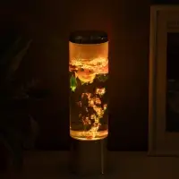 Светильник "Аквариум с рыбками" LED RGB 4,5Вт USB серебро 8,7х8,7х27 см Светильник "Аквариум с рыбками" LED RGB 4,5Вт USB серебро 8,7х8,7х27 см