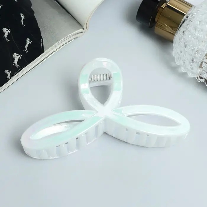 Крабик для волос «Лунара», петельки, 10.5 см, белый Крабик для волос «Лунара», петельки, 10.5 см, белый