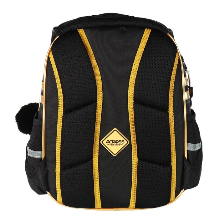 Рюкзак школьный 40х33х15см, эргономичная спинка, Across 410, черный/золотой Рюкзак школьный 40х33х15см, эргономичная спинка, Across 410, черный/золотой