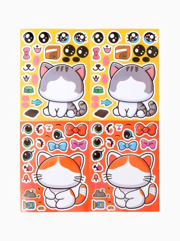 Наклейки детские для творчества "Котята" набор 16 шт.