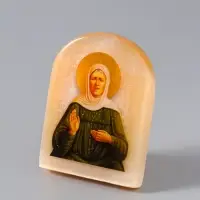 Икона Матрона, 6х5 см, селенит
