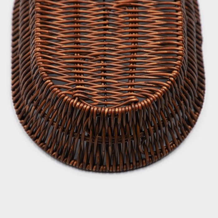 Корзинка для подачи Доляна «Огайо» 28×21×7,5 см, овальная, цвет коричневый