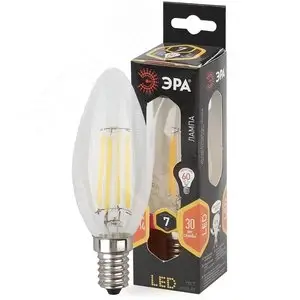 Лампа светодиодная декоративная LED 7 Вт 910Лм 2700К свеча, филамент теплый E14 230В F-LED B35-7W-827-E14