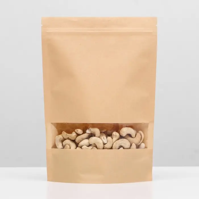 Пакет Zip - lock Крафт с прямоугольным окном 18&times;26 см