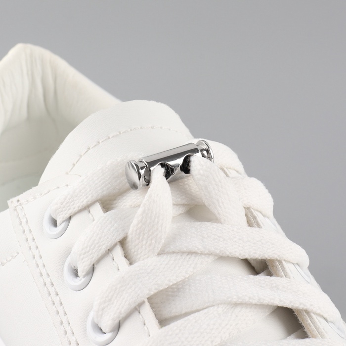 Фиксатор для шнура, двойной, d = 4 мм, 8 × 26 мм, 2 шт, цвет серебряный Фиксатор для шнура, двойной, d = 4 мм, 8 × 26 мм, 2 шт, цвет серебряный