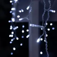 Гирлянда &laquo;Бахрома&raquo; 4&times;0.6 м, IP44, прозрачная нить, 180 LED, свечение белое, мерцание белым, 220 В