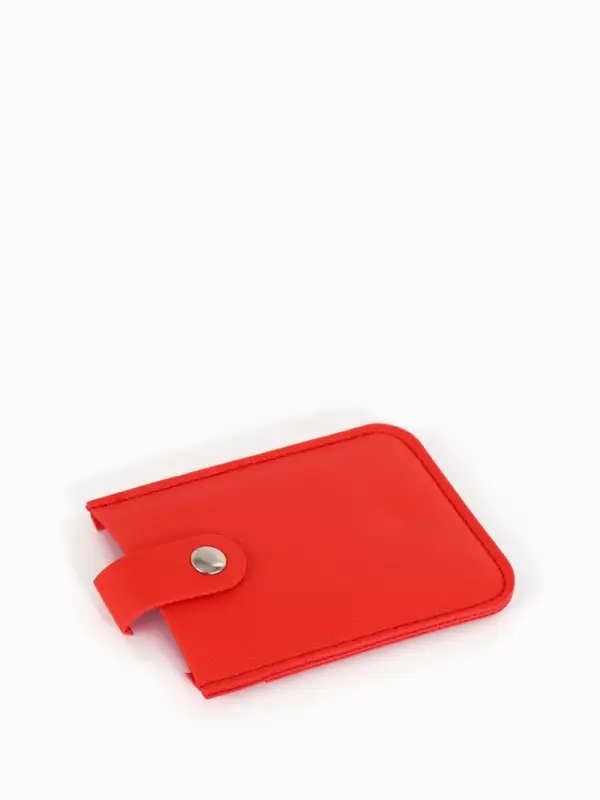 Картхолдер 7,9*0,5*10,3 см, 5 карт, на кнопке, красный