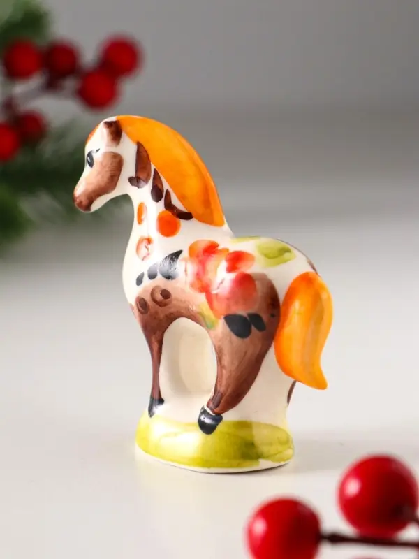 Сувенир Лошадь стоящая, 7х7см, гжель, цвет