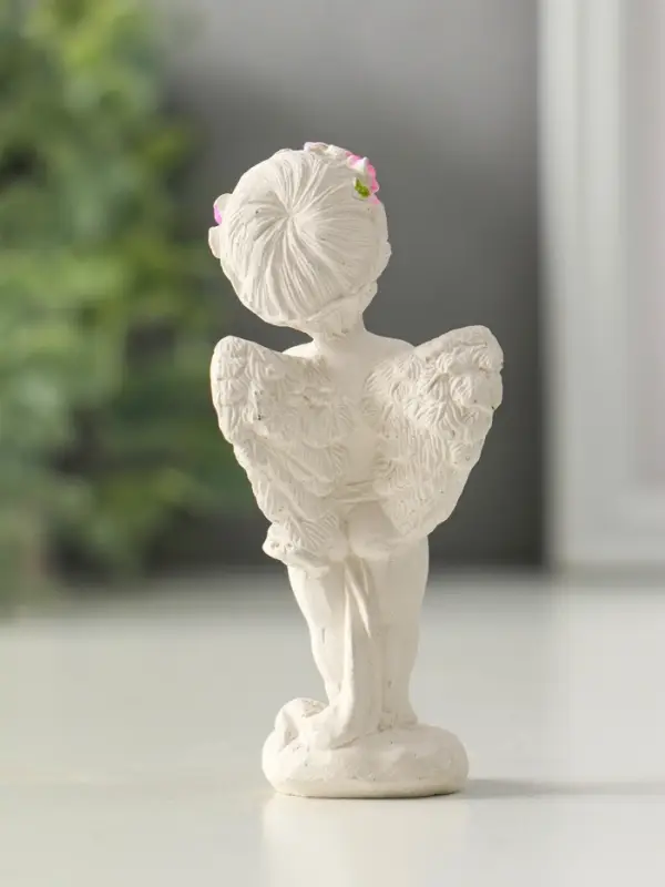 Фигура Фигура "Ангел с сердцем стоит" 8см, белый