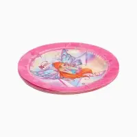 Тарелка одноразовая бумажная 18 см, набор 10 шт., Винкс