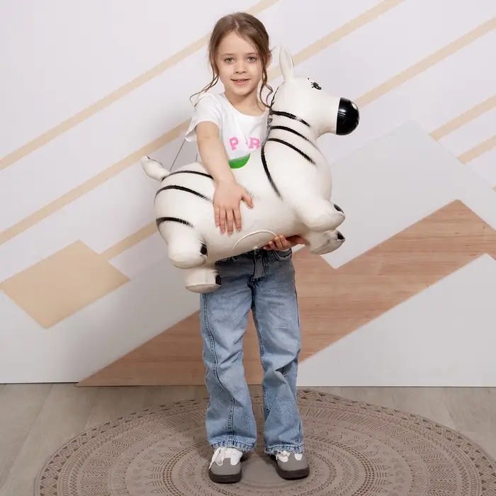 Попрыгун ZABIAKA &laquo;Зебра&raquo;, 55&times;29&times;50 см, белый