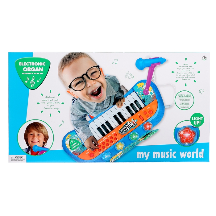 Синтезатор напольный «Музыкальный мир», световые, звуковые эффекты, с микрофоном