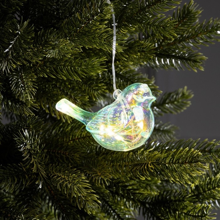 Елочная игрушка светодиодная Елочная игрушка светодиодная "Снигирь", 10х17 см, 5 LED, батарейки ААх2 (нет в комплекте), свечение тёплое белое