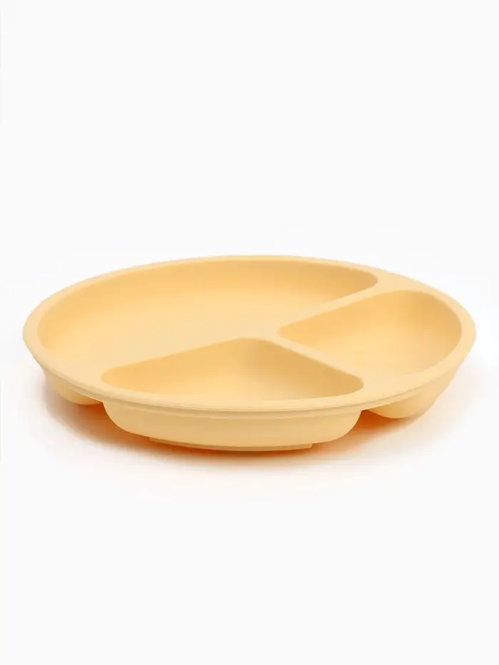 Тарелка детская секционная, 3 секции, молочный, Mum&Baby Тарелка детская секционная, 3 секции, молочный, Mum&Baby