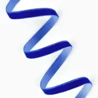 Лента бархатная, 6 мм, 18&plusmn;1 м, синяя №47