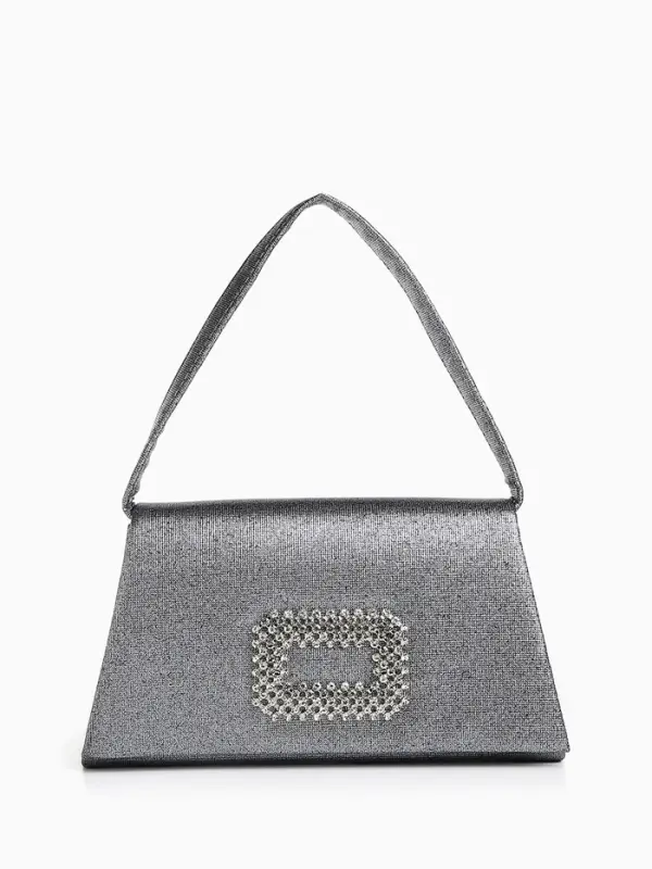 Сумка-клатч женская вечерняя на магните, серая