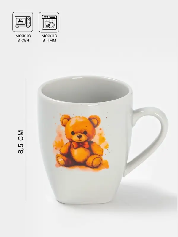 Кружка Дулевский фарфор &laquo;Мишутка&raquo;, 210 мл, белая