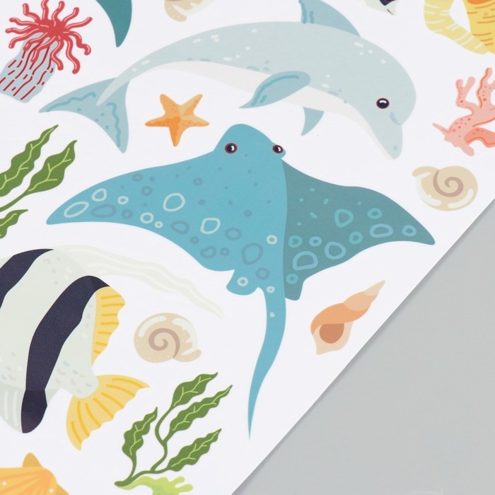 Наклейка интерьерная цветная Наклейка интерьерная цветная "Подводный мир" 30х60 см