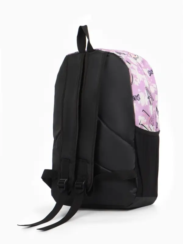 Рюкзак школьный на молнии, с карманами, с принтом, размер 30&times;13&times;42 см, фиолетовый